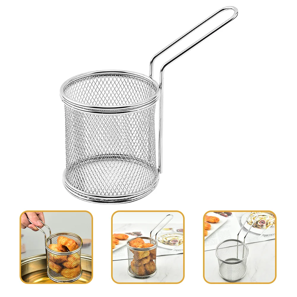 

Basket Fry Fryer Baskets French Frying Mesh Deep Wire Kitchen Chipshandle Pasta Strainers Roundchipcooking Net Taco Fast