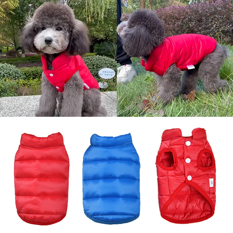 

Dogs Cotton-padded Jacket Puppy Padded Sleeveless Coat Soft Warm Winter Clothing Comfortable Outfit For Small Medium Dogs Cats