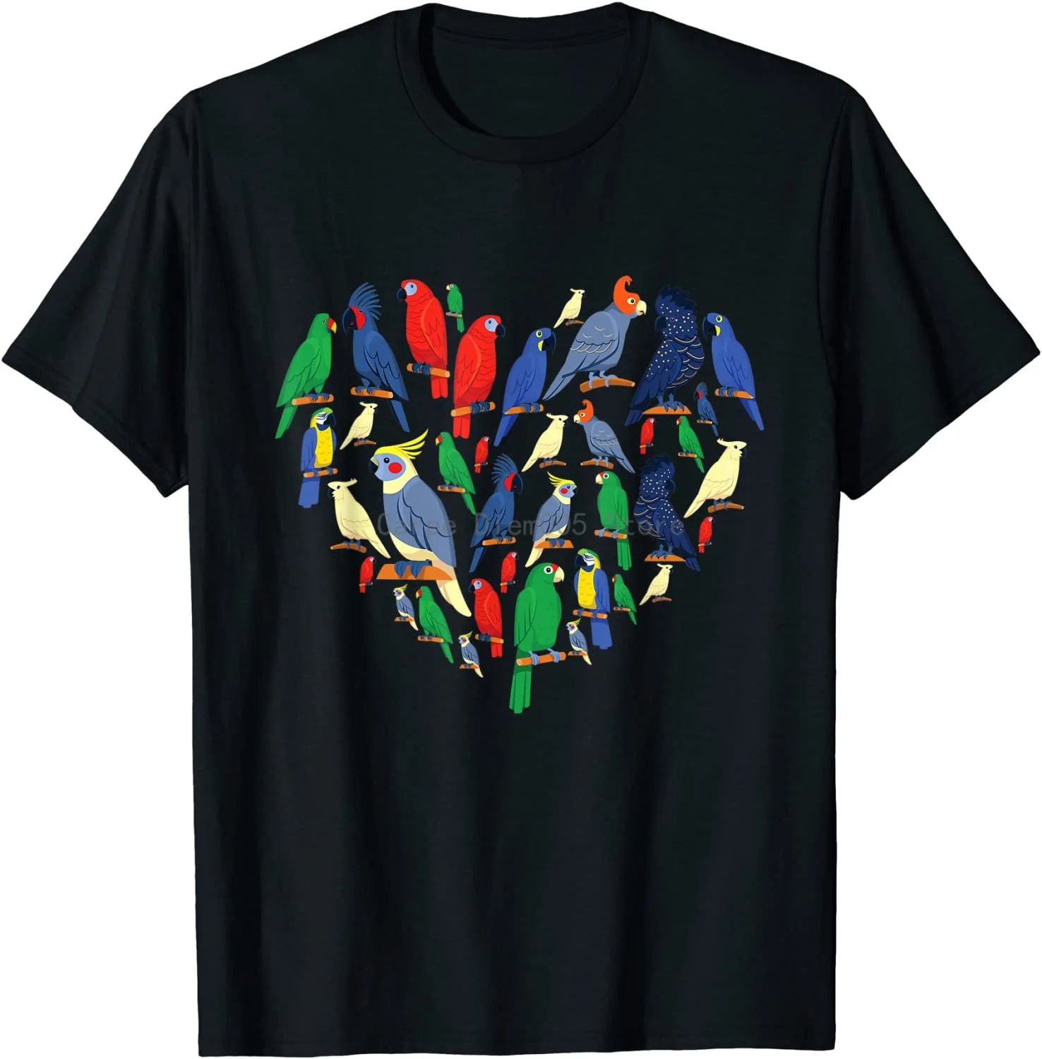 

Colorful Parrots heart Parrot Birds lover watcher men women T-Shirt