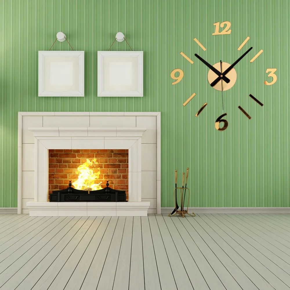 Large Wall Clock Diy Home Decoration Acrylic + Eva For Bedro