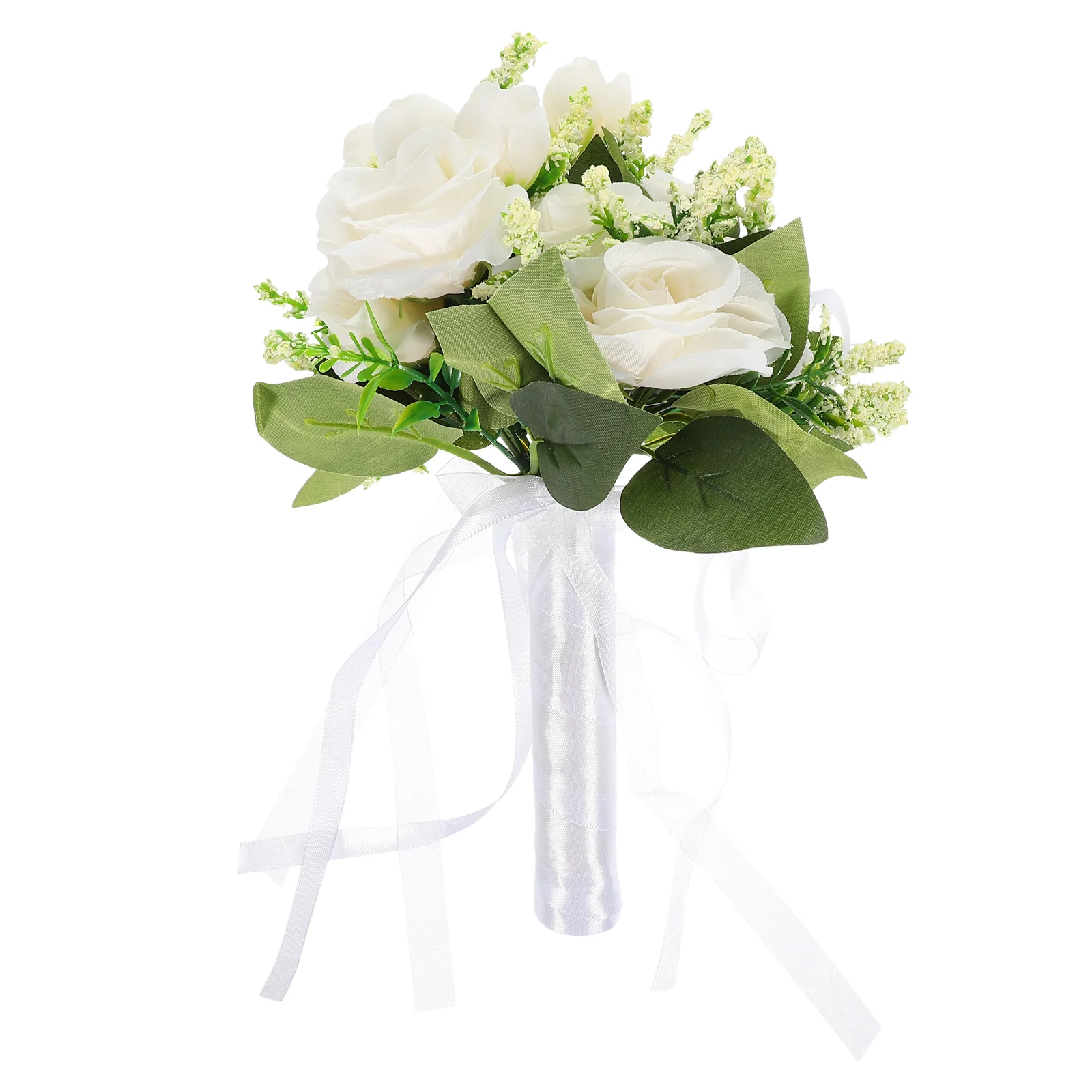 

Holding Flowers Engagement Bouquets Scene Layout Ornaments Simulated White Rose Bride Wedding Decoration Bridal Artificial