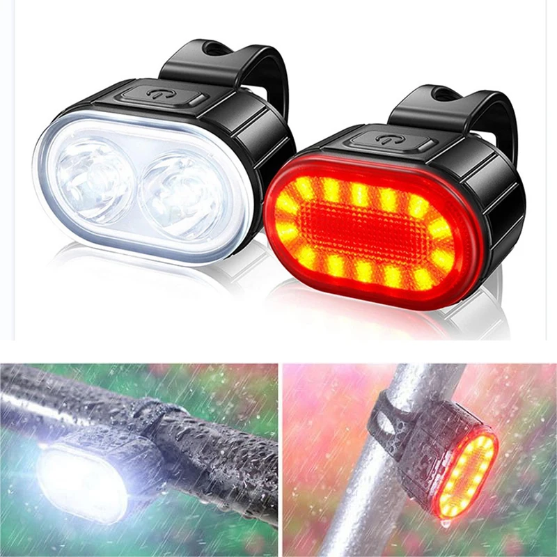 

Велосипедный передний и задний фонарь, зарядка через USB, водонепроницаемый велосипедный фонасветильник из алюминиевого сплава, задний свет...