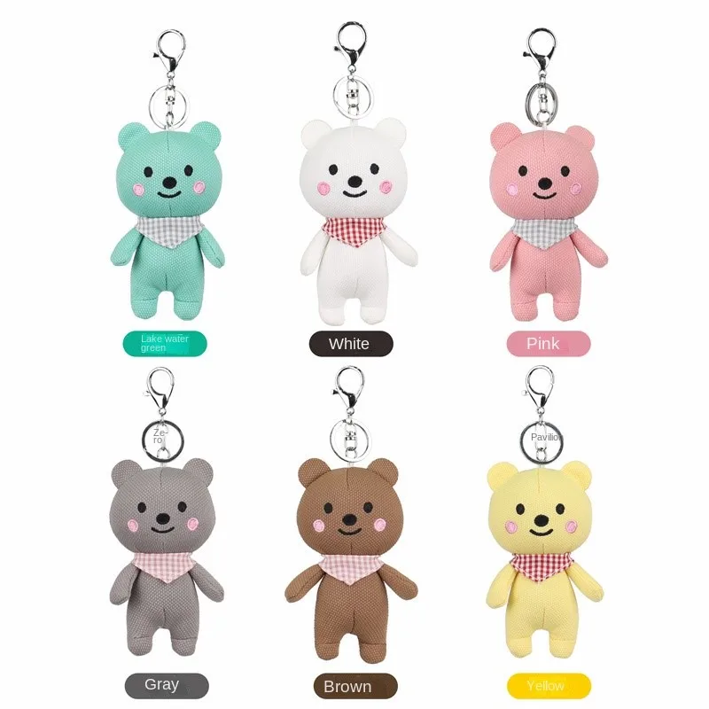 

Plush toy colorful bear pendant keychain cartoon car keychain