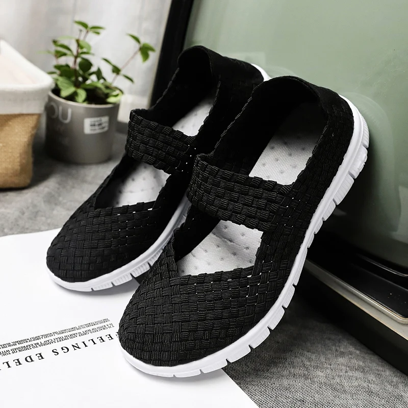 Handmade Woven Women's Sandals Breathable Female Flat Shoes  2023 Summer Loafers Shoes for Women's Colorful Luxury Flat Sandals