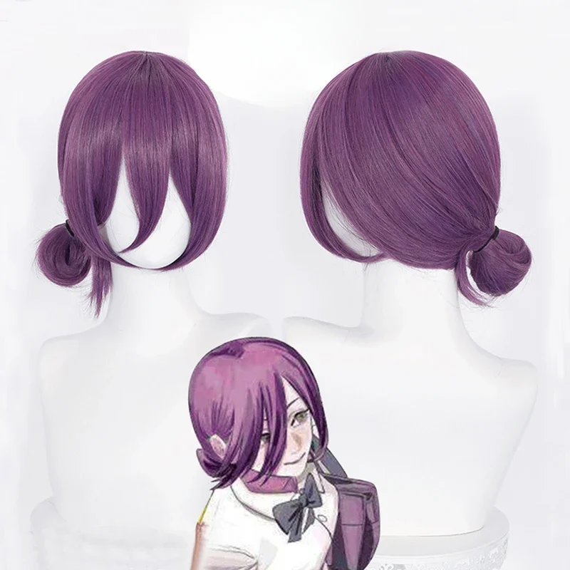 

Reze Cosplay Wig Anime Chainsaw Man Purple Mixed Ponytail Hair Pelucas Halloween Carnival Party Costume Role Play