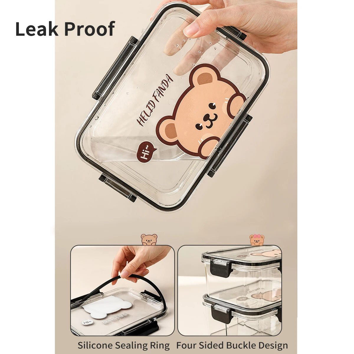 WORTHBUY Прозрачный пластиковый контейнер для хранения продуктов питания кухонного