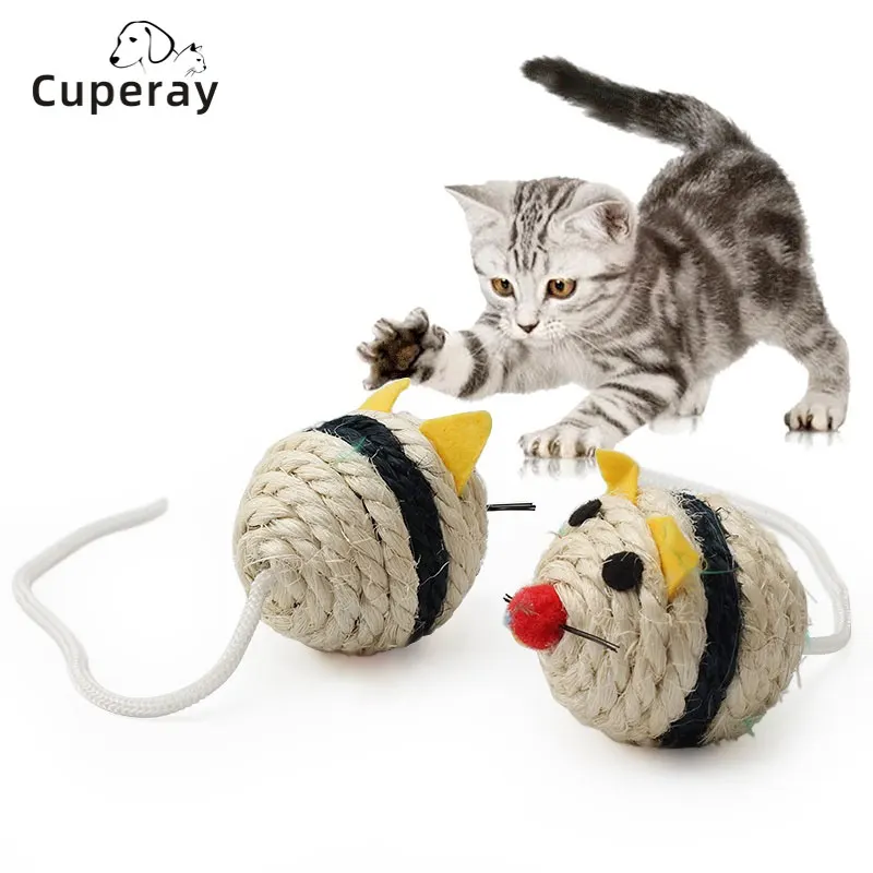 

5pcs/set Cat Toys Sisal False Mouse Toy Bite Resistant for Kitten Interactive Game Playing Cats Scratcher Products Pet Supplies