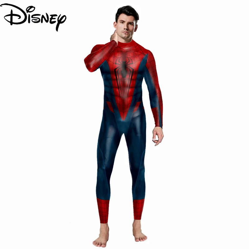 

Disney 2022 New Marvel Adult Game Spiderman Anime Cosplay Costume Men Women Breathable Long Sleeve Zentai Jumpsuit Set