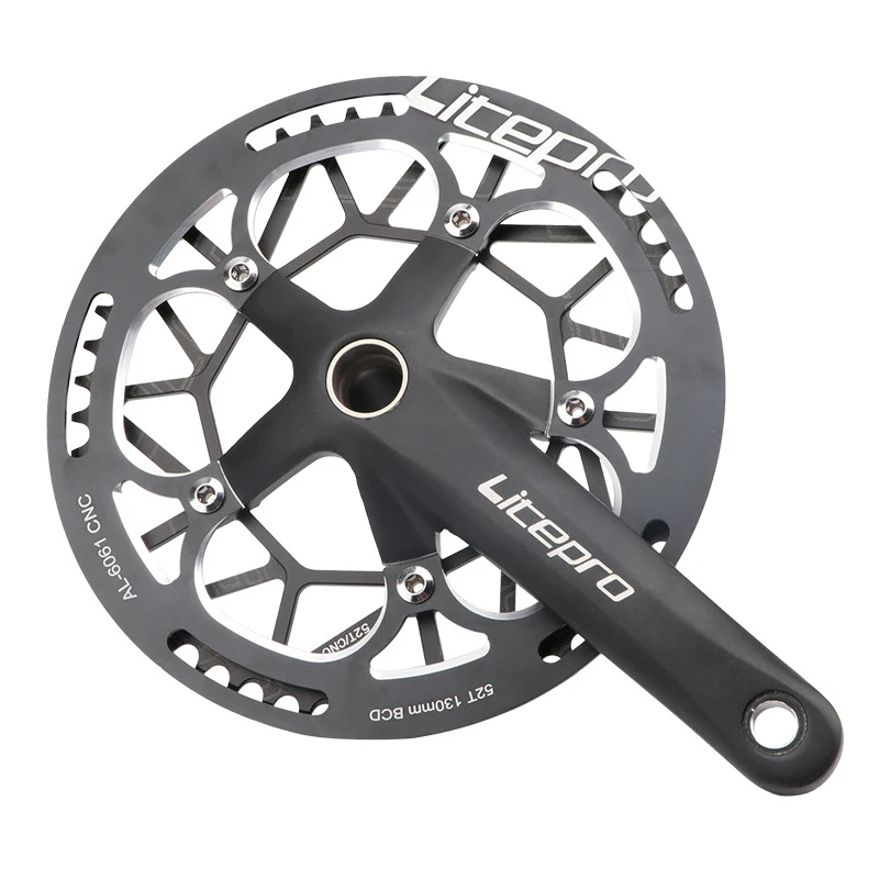 

Litepro Складная велосипедная цепь, защита колеса 52T, велосипедная цепь, протектор CNC 130BCD, защитная пластина, кривошипная система, защитное черное кольцо