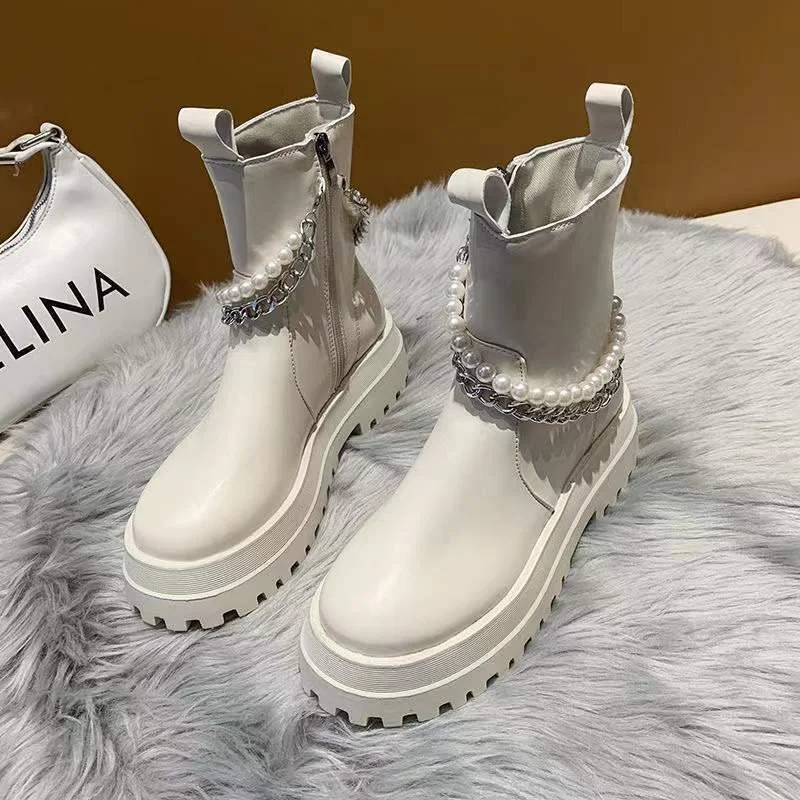 

Fashion Hot Sale Shoe Chain for High Boots Luxury Pearl Chain Shoe Accessories Elegant Quality Ankle Boots Decorations Trend DIY
