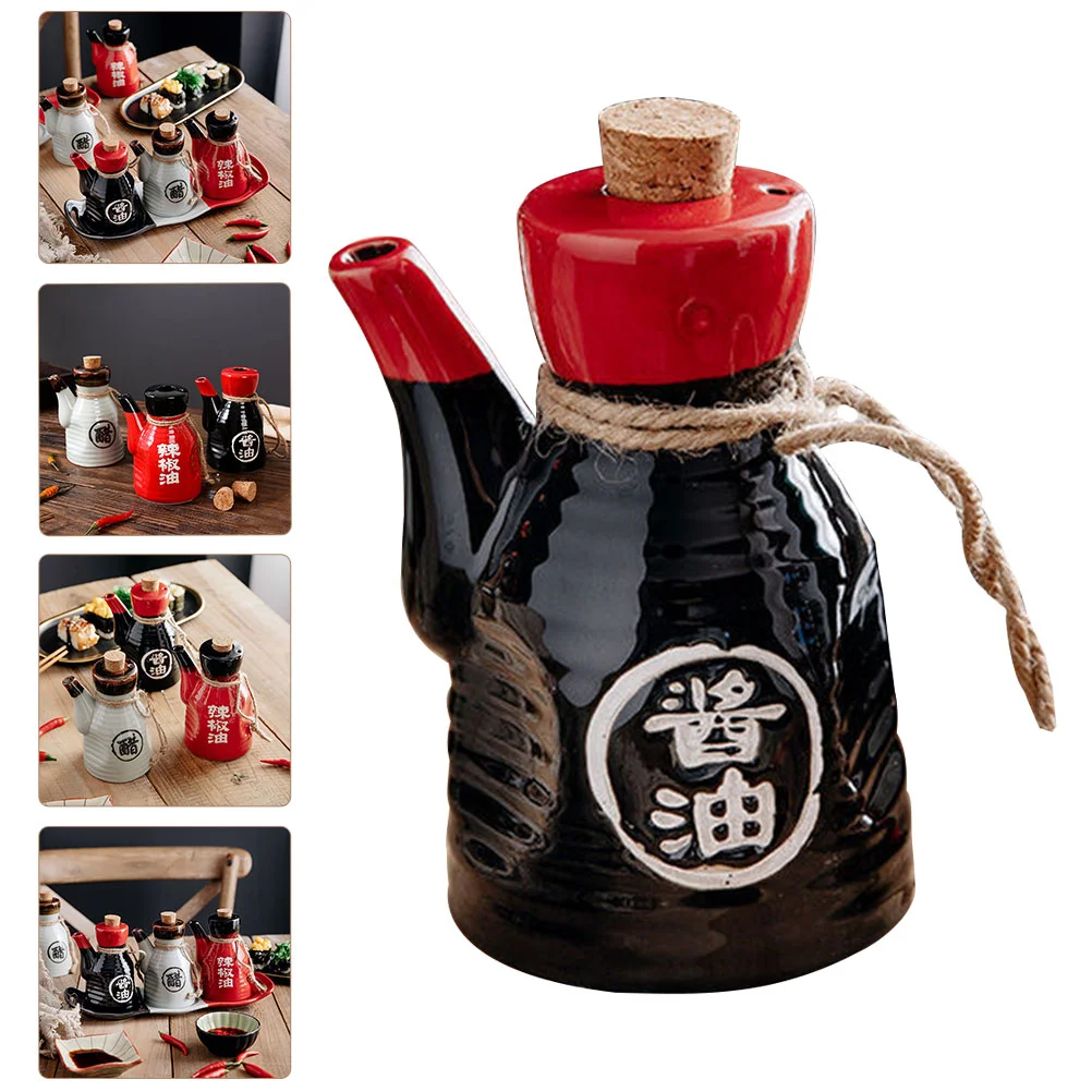 

Dispenser Oil Bottle Vinegar Sauce Ceramic Soy Olive Cruet Condiment Japanese Pot Jar Seasoning Container Shoyu Kitchen Pourer