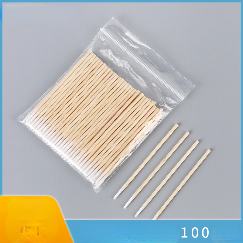 

100 шт./упаковка, насадки для бровей с деревянной ручкой