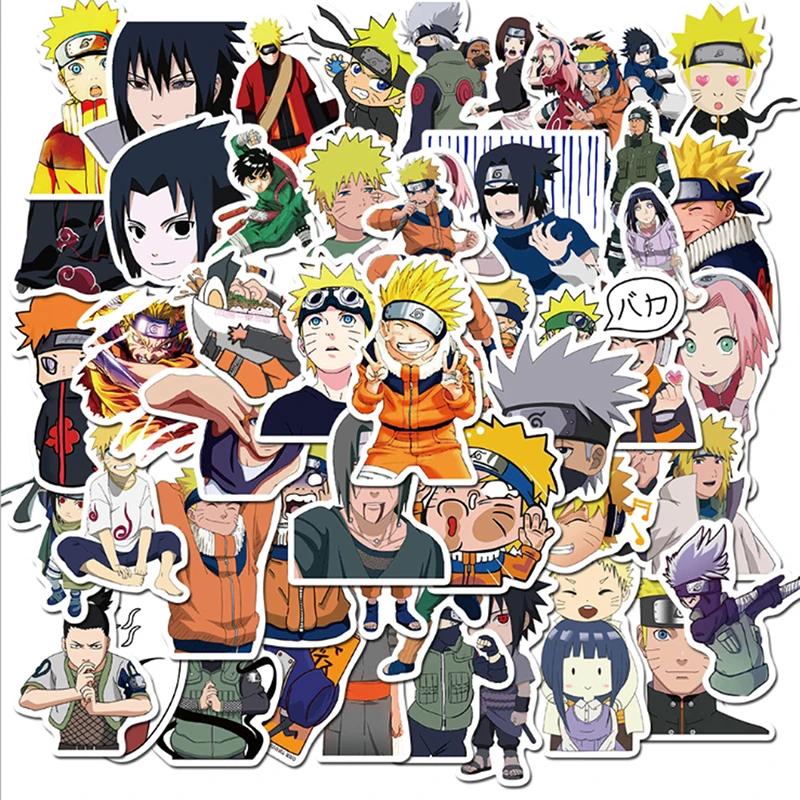 

50pcs Anime Naruto Figure Stickers Waterproof Skateboard Motorcycle Guitar Luggage Laptop Bicycle Sticker Collection Kid Toys