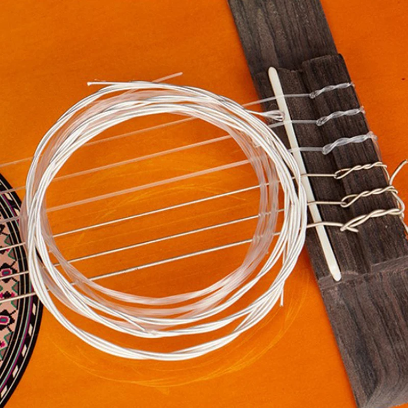 

6pcs Classical Guitar Strings Set Plating Super Light Classic Guitar Clear Nylon Silver Strings
