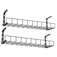 2 pcs under desk cable management rack under counter cable storage tray power supply board rack with installation parts