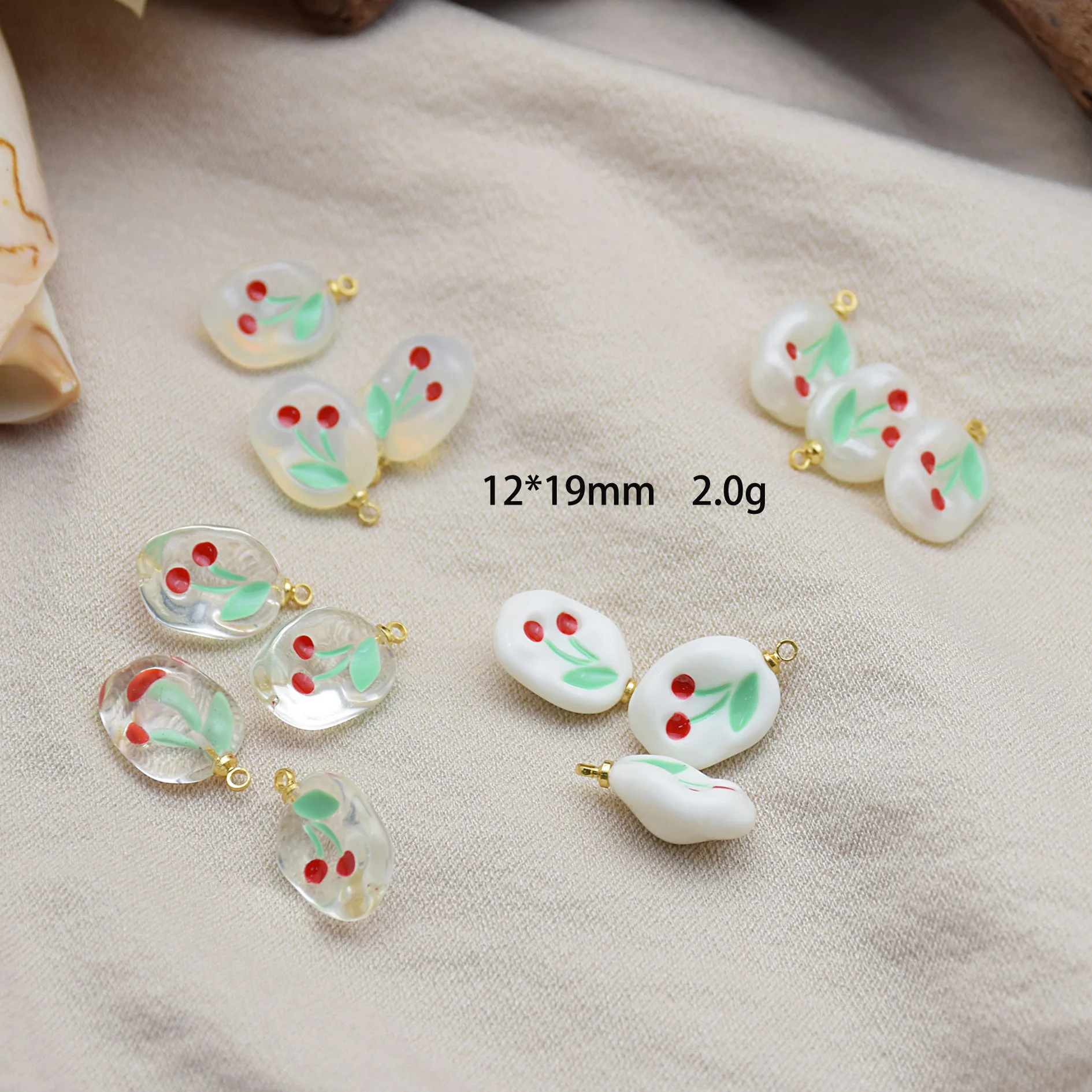 

Handmade Irregular Geometry Cherry Resin Charms 10pcs/lot For DIY Earrings Jewelry Making Finding Accessories