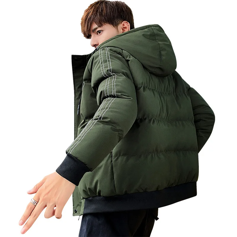 Autumn and Winter Padded Jacket Men's Jacket Youth Padded Jacket Hooded Padded Jacket Large Size Thick Coat
