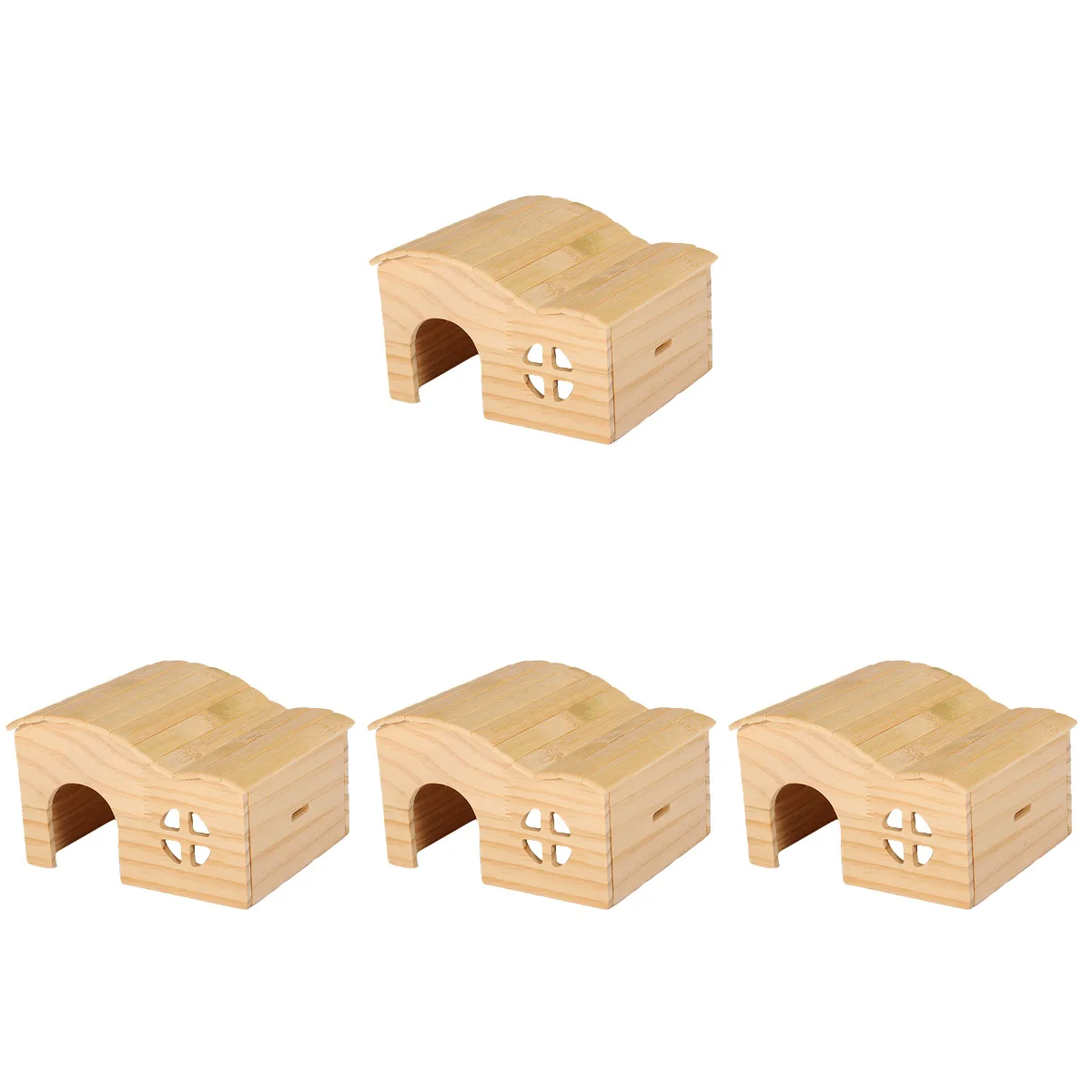 

4x Reusable Bite-resist Household Small Guinea Accessory Hamster Hideout for Decorate Cage Small Animals