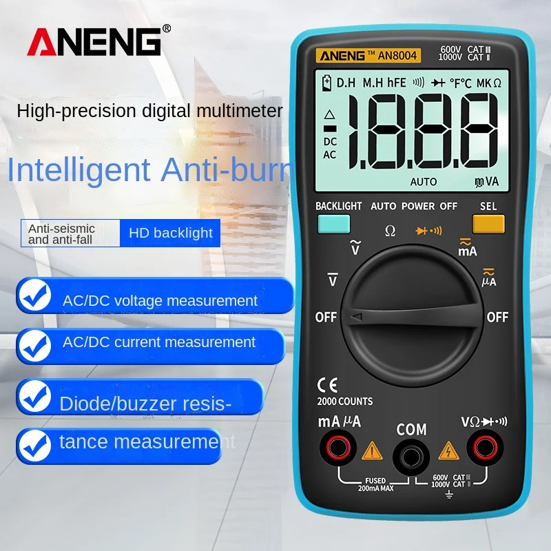 

Aneng an-8004 high precision electrical digital universal meter mini portable multimeter household electric measuring instrument