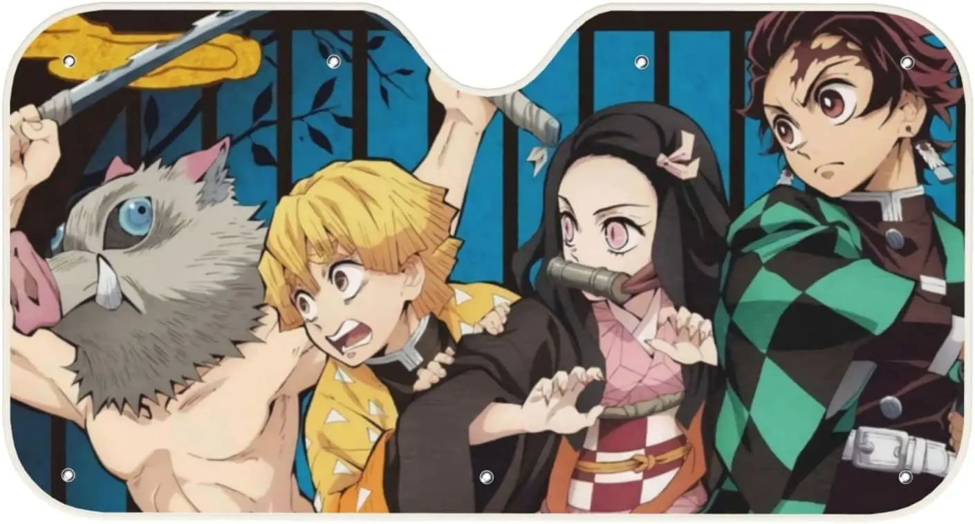 

Anime auto Sunshade Windshield Heat Shield Windshield Sunshade Retractable Windshield Sunshade for Truck Funny Windshield Sun Sh