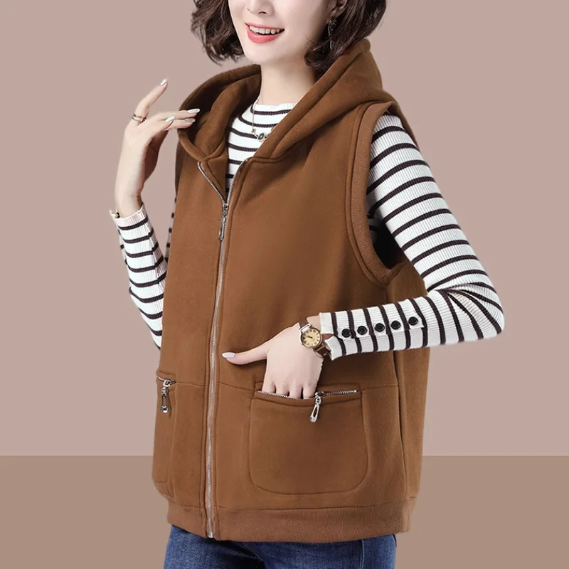 Толстовки с капюшоном жилет куртка для женщин весна-осень 2024 новый корейский