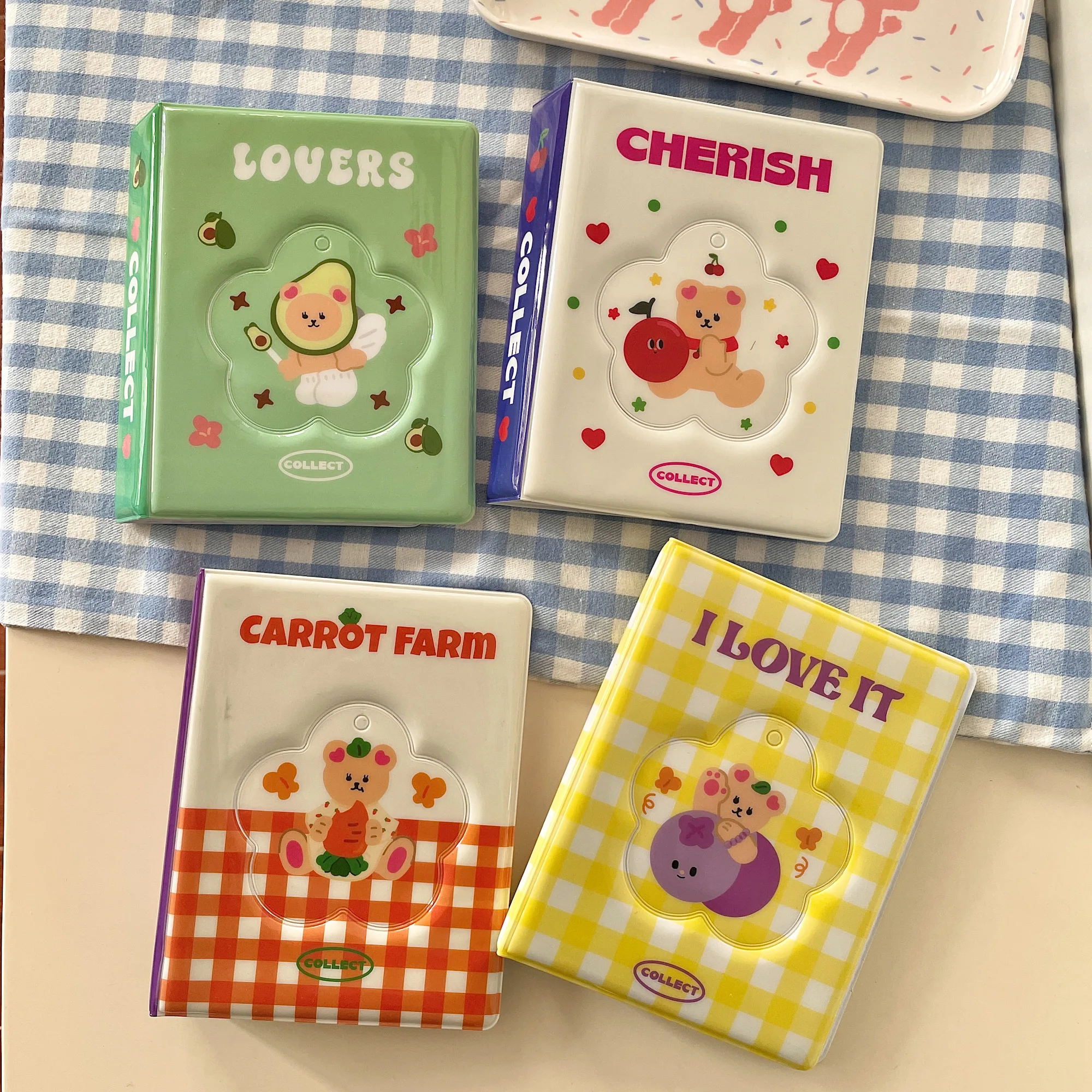 MINKYS New Arrival Kawaii Fruit Bear  3 inch Kpop Photocards Card Holder Idol Photo Sleeves Storage Book School Stationery