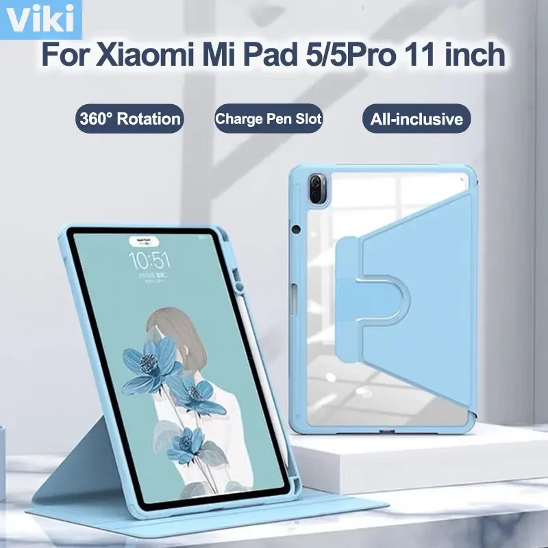 Чехол для Xiaomi Mi Pad 5 Pro с чехлом ручки вращение на 360 градусов Pad5 11 дюймов 2021 чехол