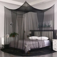 Canopy White Black Four Corner Post Student Canopy Bed Mosquito Net Netting Queen King Size For Home Bedroom Baby Adults Decor