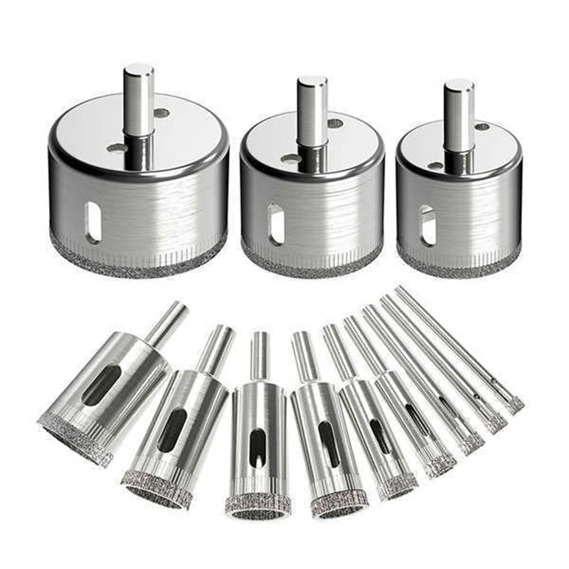 

Diamond Glass Drill Bit Set Diamond Marble Hole Opener Grinder Glass Hole Saw Drill Bit Extractor Durable Easy Install