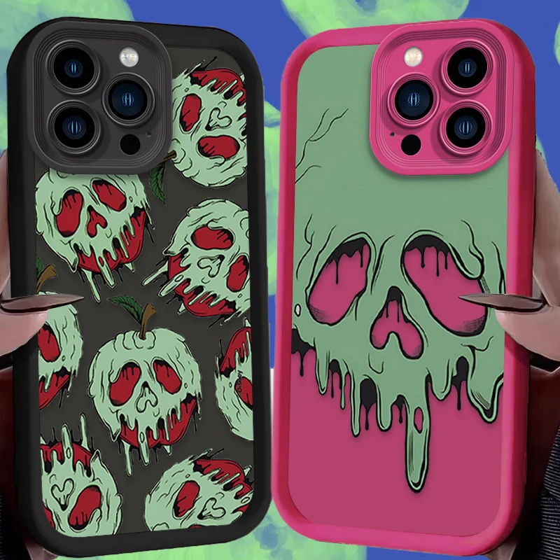 Чехол для телефона iPhone 15 14 13 12 11 Pro Max X XS XR 7 8 Plus SE 2020 снежно-белый ядовитый Apple мягкий