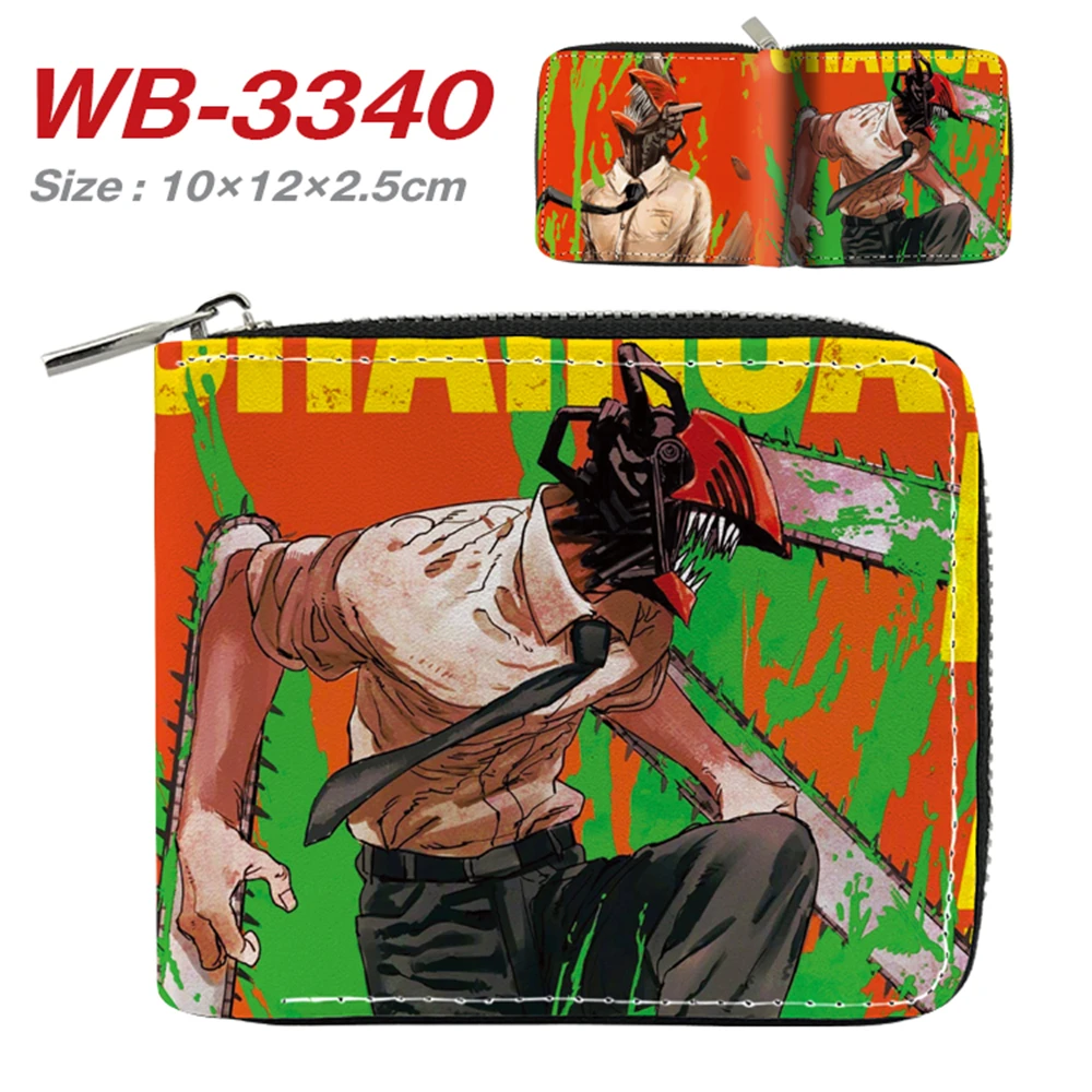 

Anime Chainsaw Man Short Printing PU Wallet Cartoon Card Pack Photo Holder Zipper Coin Pocket Boys Girls Student Purse Gifts