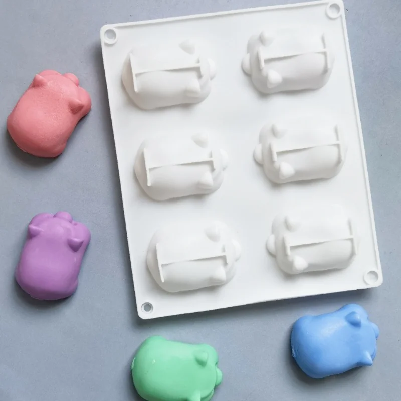 

Porous Piggy Chocolate Silicone Mold Cute Hog Ice Cube Jelly Mould Dessert Cake Decor Baking Tool DIY Animal Soap Candle Gifts