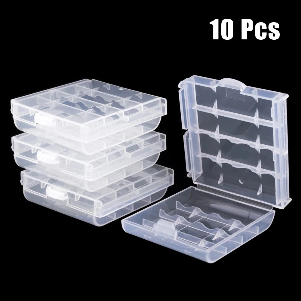 

10Pcs Battery Plastic Case Storage Box For AA & AAA Batteries Conservation 67mm×60mm×18mm For 4×AA And 5×AAA Batteries