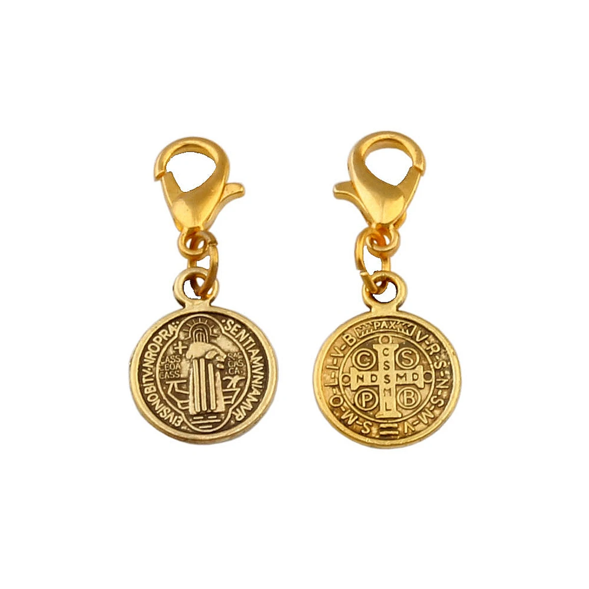 

100Pcs Saint Jesus Benedict Nursia Patron Medal Crucifix Cross Charms Floating Lobster Clasps Pendants For Jewelry Making