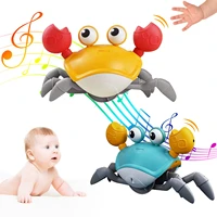 electric music crawling crab baby toy led light up kids toddler interactive toys infant crawling toys escape crab rechargeable