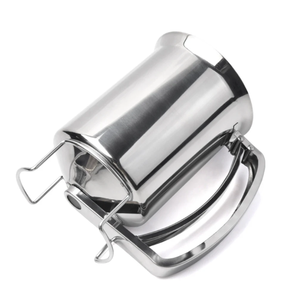 

Handheld Pancake Cupcakes Batter Dispenser With Lid Stainless Steel Professional Batter Funnel Kitchen Baking Cake Tools