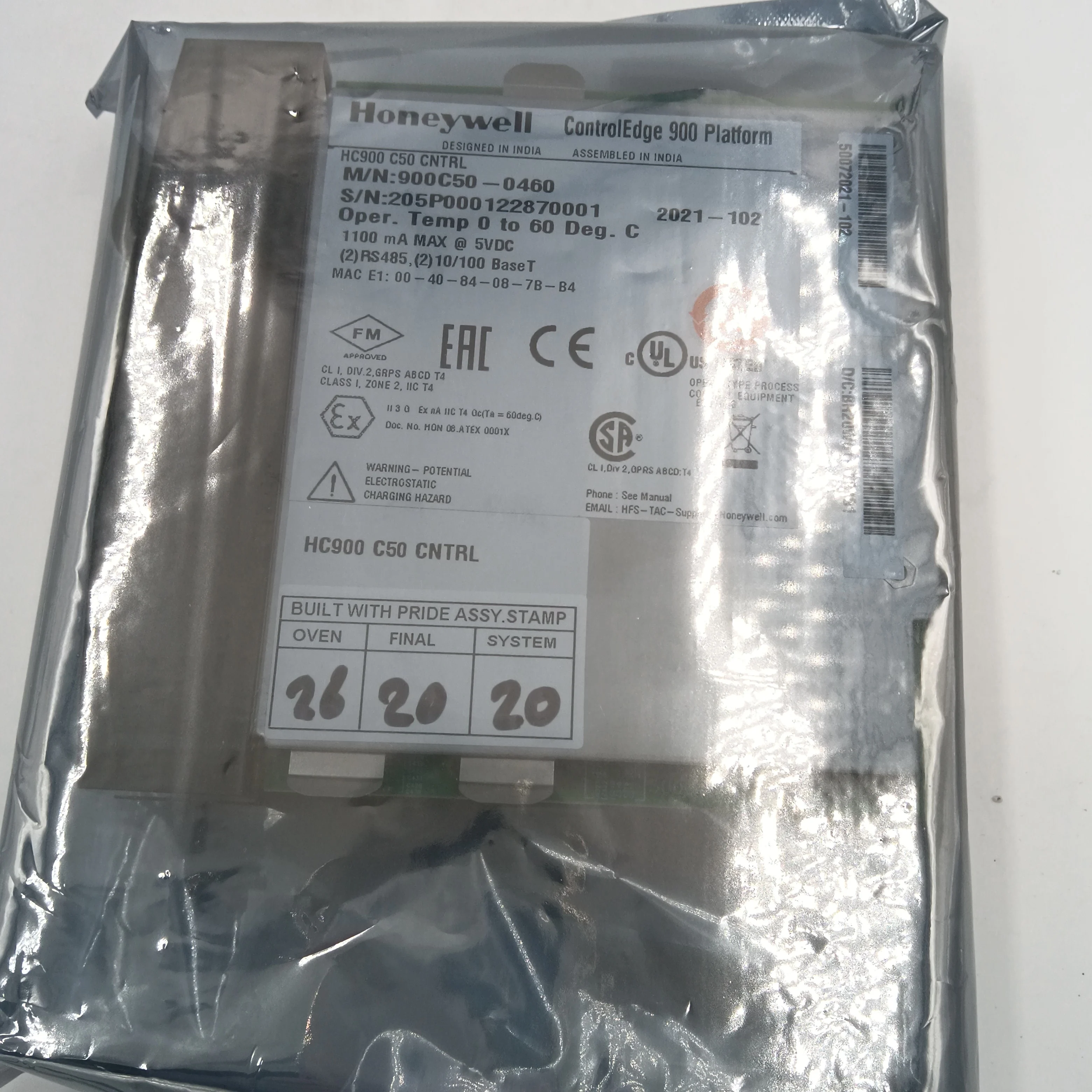 Аналоговая Входная карта Honeywell 900C50S-0460 DCS SIS PLC system HC900 для Spot 20