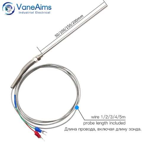 VaneAims Термопара M8, тип K/J/PT100, зонд 50/100/150/200 мм