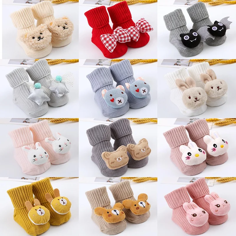 

Spring Autumn Cartoon Animal Baby Socks Keep Warm Anti-Slip Boots Floor Cotton Infants Socks Boys Girls Newborn Socks 0-3Y