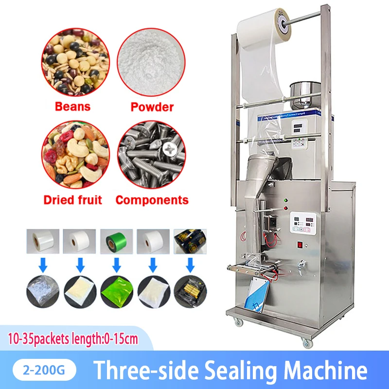 200G Automatic Food Hardware Bean Weighing Machine Powder Packaging Machine Three Side Sealing Filling Machine