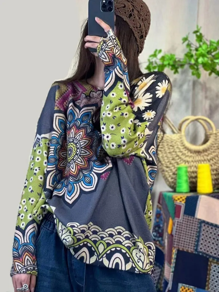 

2023 Autumn Winter New Knitted Sweater Women Outer Wear Round Neck Pullover Sweater Dyed Mink Fleece Top AF0073