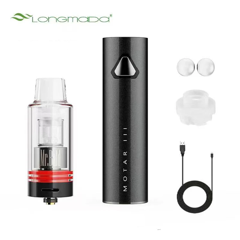 

Longmada Motar III Vaporizer Mr Bald Vape Pen Temperature Control Coil-less Quartz Bucket Spinning Balls Rechargeable Battery