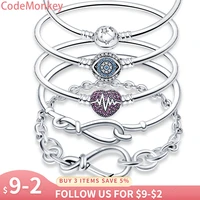 codemonkey hot sale silver color bracelet eternal symbol rosette bracelet fit original beads charms diy jewelry gift for wome