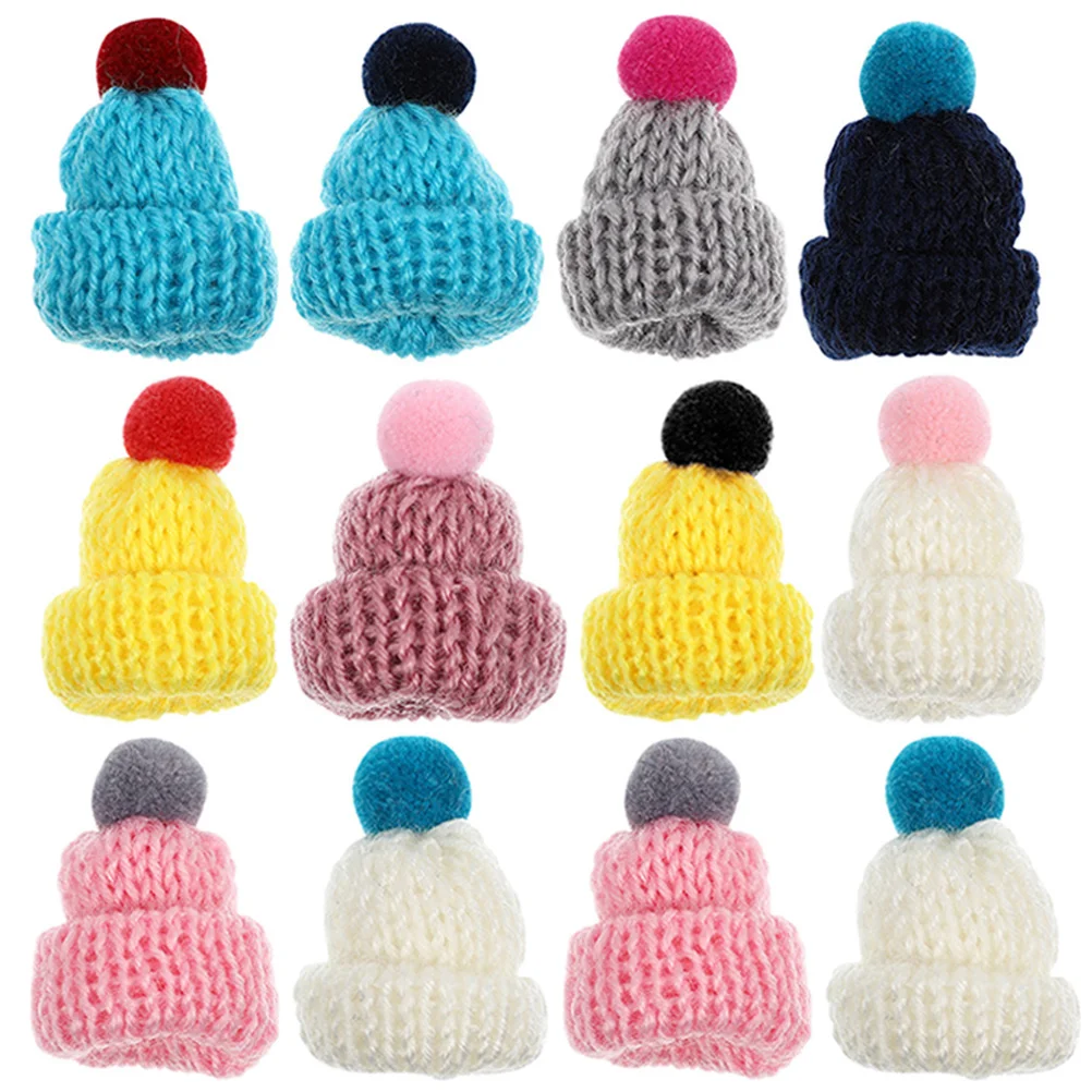 

Mini Hat Delicate Hats Woolen Yarn Miniature Kawaii Tiny Wear-resistant Dolls