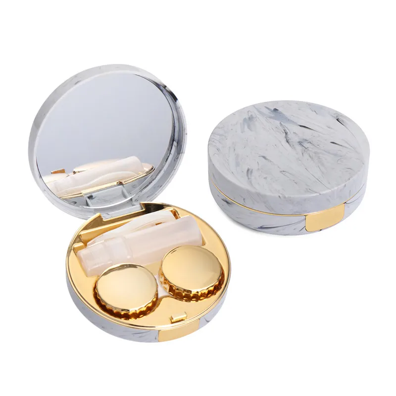 

Hot Marble Stripe Contact Lens Case Travel Glasses Lenses Box For Eyes Care Kit Holder Container