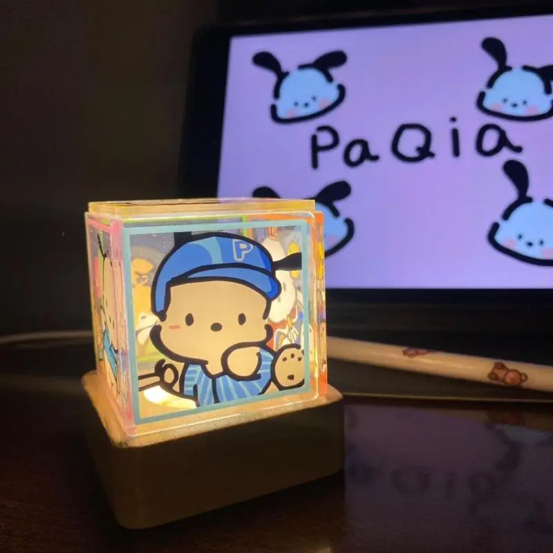 

New Kawaii Cartoon Sanrios Night Light Pochacco Cute Anime Creativity Diy Gift Night Light Bedroom Warm Decoration Children Gift