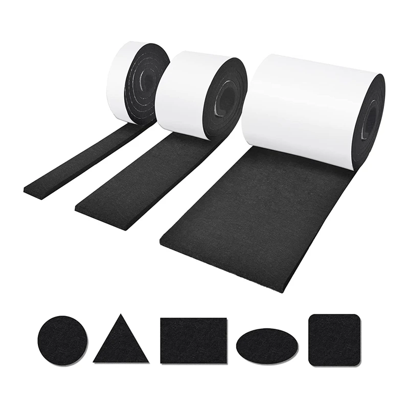 

Self-Adhesive Felt Gliders,3 Rolls Of Felt Gliders (100 X 10 Cm + 100 X 5 Cm + 100 X 2 Cm),5 Mm Self-Adhesive,For Chairs