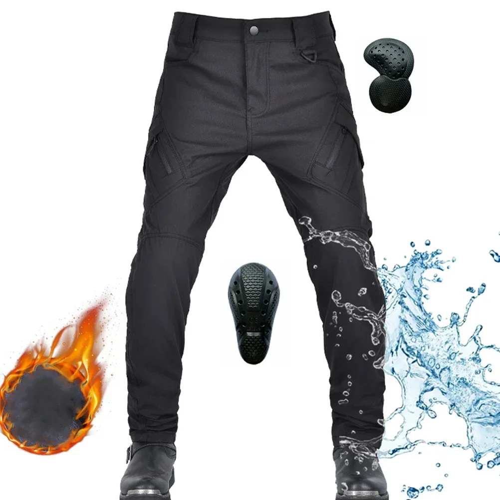 Водонепроницаемые мужские мотоциклетные брюки для верховой езды зимние плюс