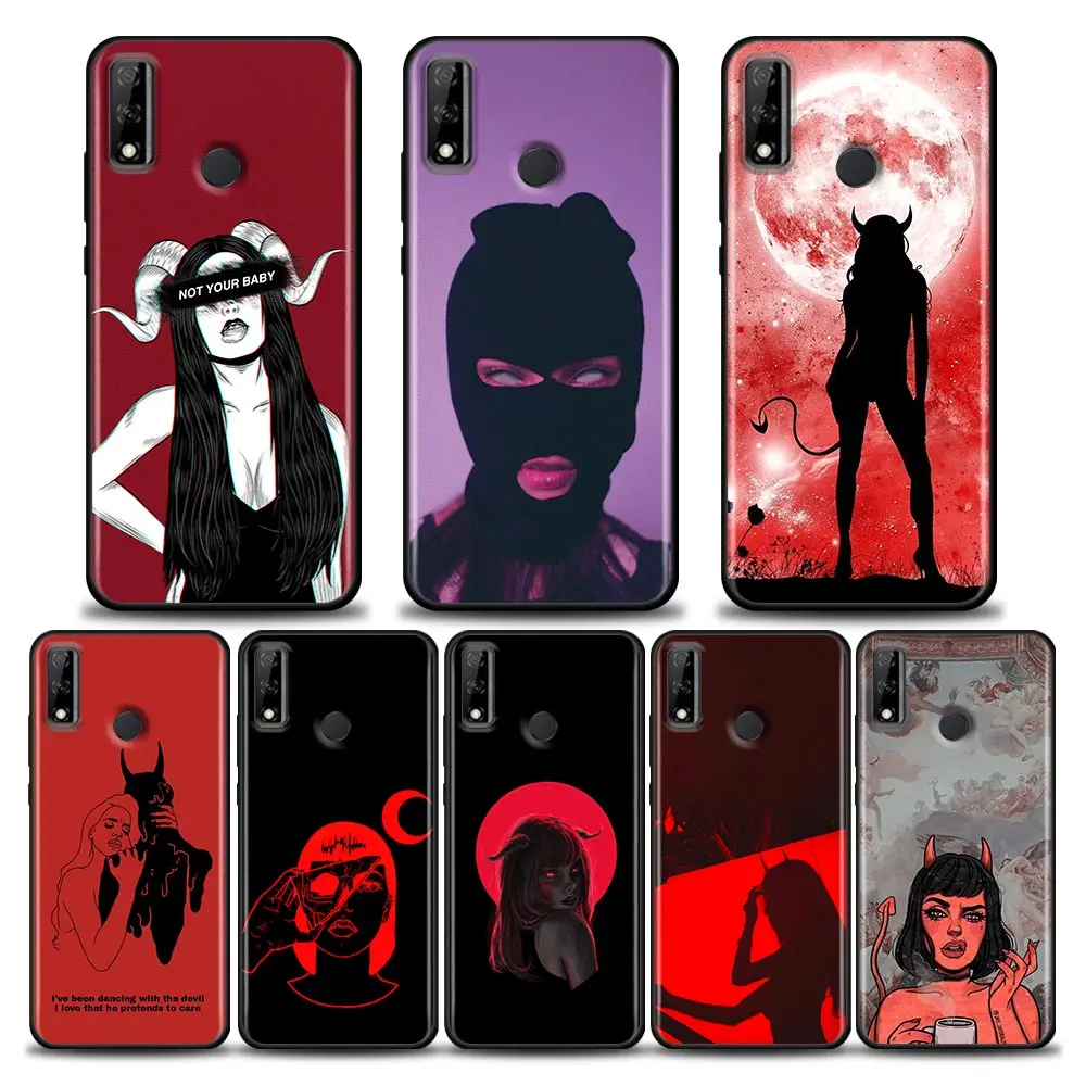

Phone Case for Huawei Y6 Y7 Y9 2019 Y5p Y6p Y8s Y8p Y9a Y7a Mate 10 20 40 Pro RS Silicone Cover Sexy Devil Woman Bad Girl
