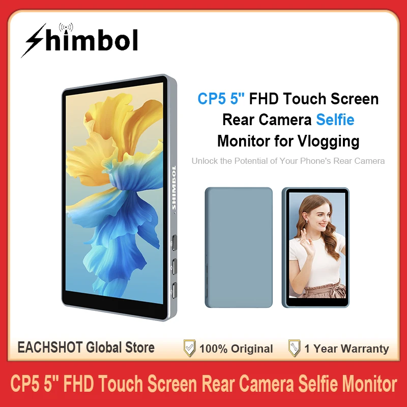 Shimbol CP5 5&quot телефон Vlog Selfie монитор экран с магнитным силиконовым чехлом 1080P сплава
